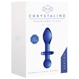 Синяя анальная пробка Chrystalino Rocker - 11,8 см.
