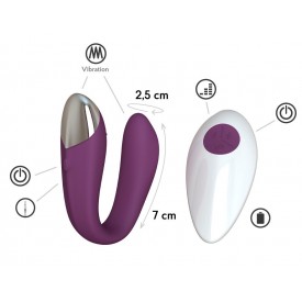 Фиолетовый вибратор для пар Fera с пультом ДУ